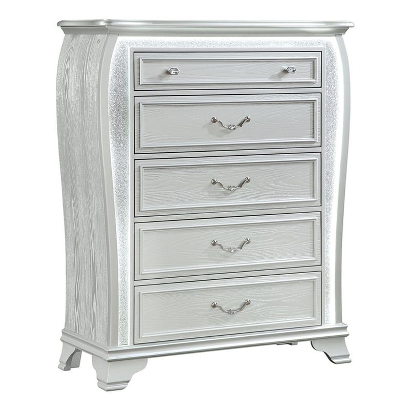 Global Furniture Aria Chest with LED in Silver