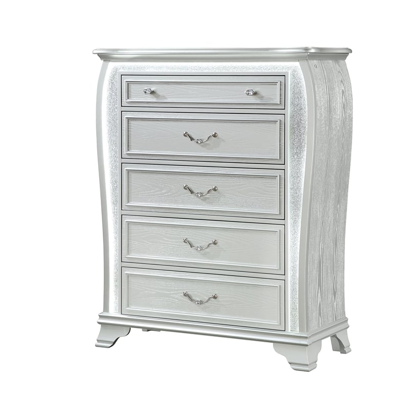 Global Furniture Aria Chest with LED in Silver