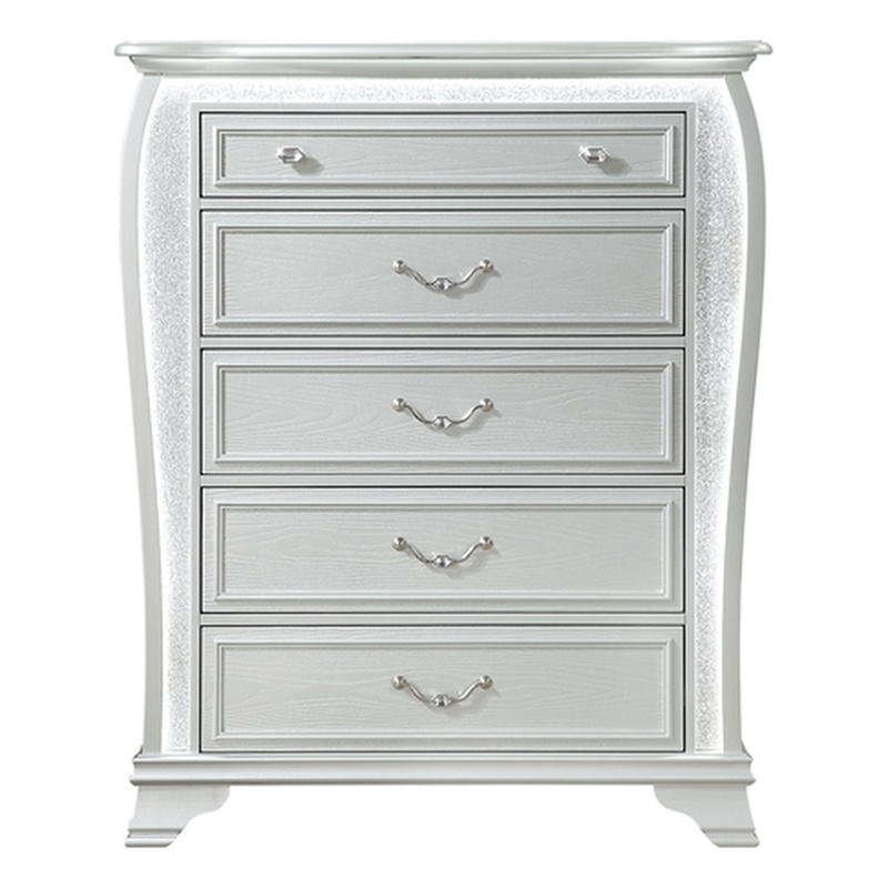 Global Furniture Aria Chest with LED in Silver