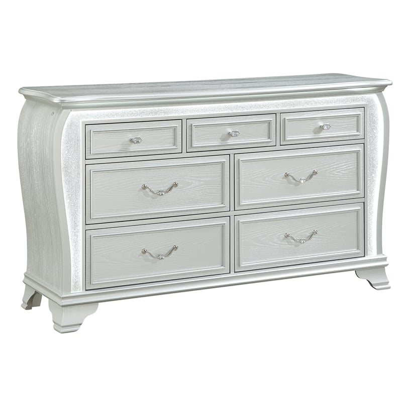Global Furniture Aria Dresser with LED in Silver