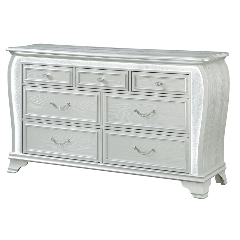Global Furniture Aria Dresser with LED in Silver