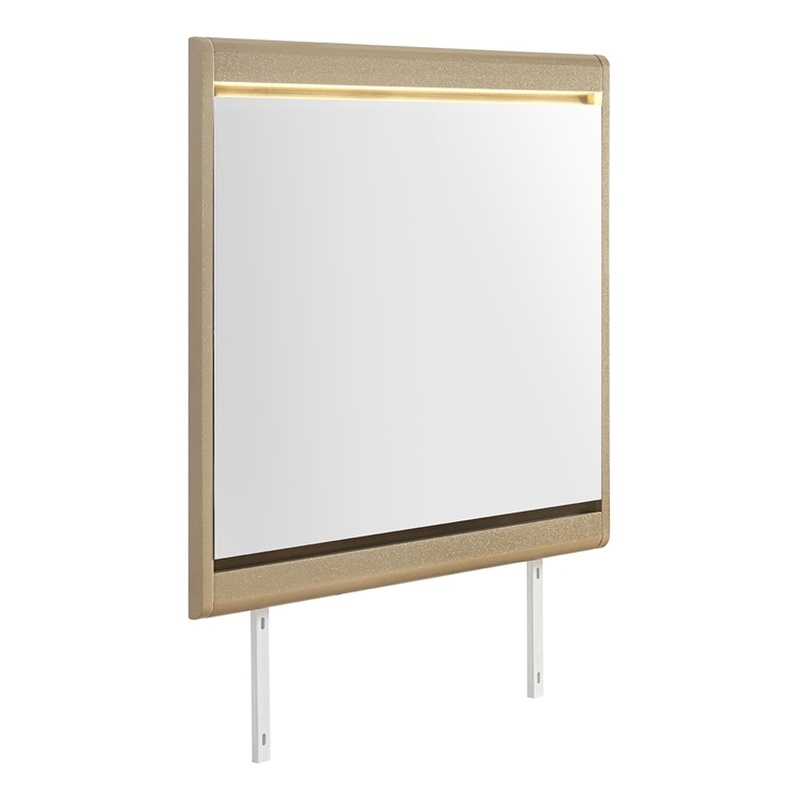 Global Furniure Genesis Mirror with LED in Gold