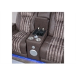 Global Furniure U8000 Power Recliner Loveseat W/PHR-LED and SPKR in Brown