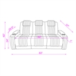 Global Furniure U8000 Power Recliner Sofa W/PHR-DDT-Light & LED in Brown