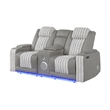 Global Furniure U8000 Power Recliner Loveseat w/ PHR-LED and SPKR in Gray