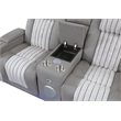 Global Furniure U8000 Power Recliner Loveseat w/ PHR-LED and SPKR in Gray