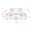 Global Furniure U8000 Power Recliner Loveseat w/ PHR-LED and SPKR in Gray