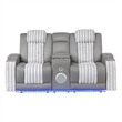 Global Furniure U8000 Power Recliner Loveseat w/ PHR-LED and SPKR in Gray