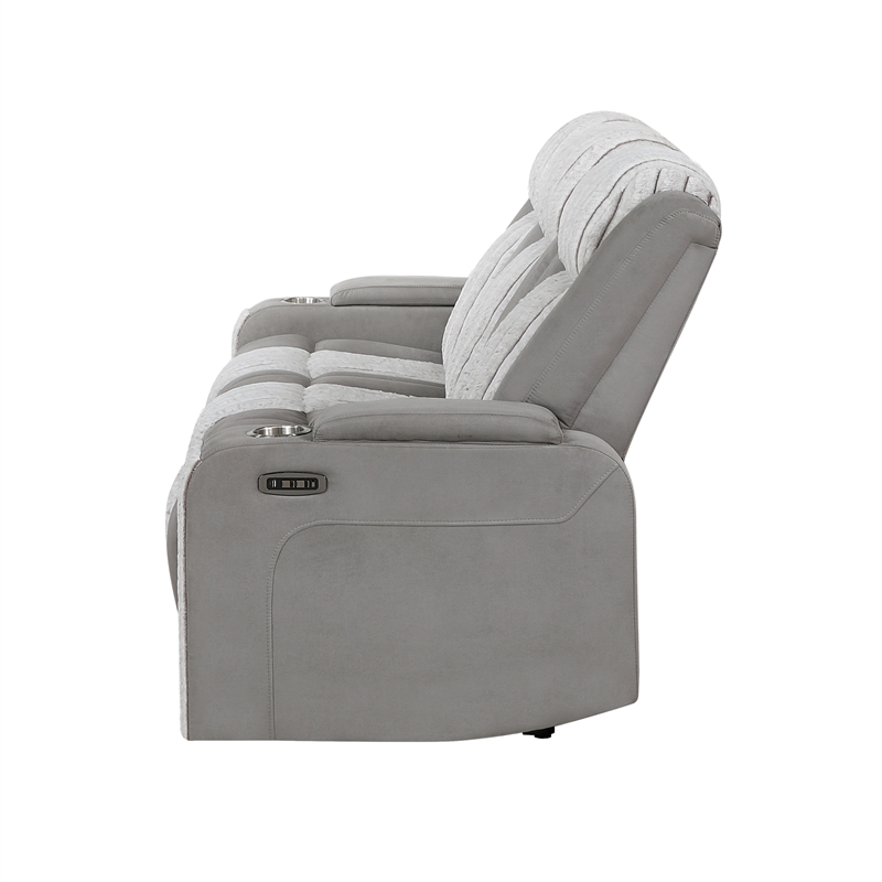 Global Furniure U8000 Power Recliner Sofa with PHR-DDT-and Light in Gray