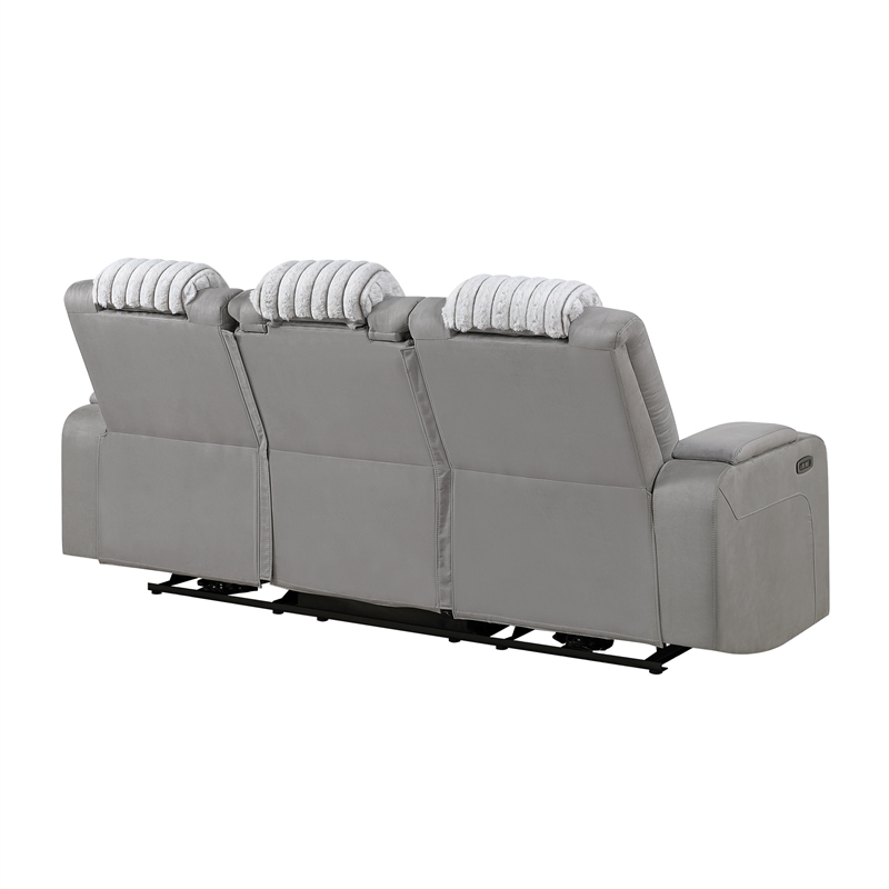 Global Furniure U8000 Power Recliner Sofa with PHR-DDT-and Light in Gray