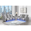 Global Furniure U8000 Power Recliner Sofa with PHR-DDT-and Light in Gray
