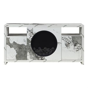 Global Furniture 70&quot Alora Marble Entertainment Unit w SPKR in Dark Grey