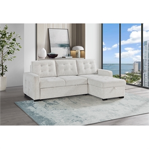 Global Furniure U0707 Reversible Sofa Bed in Chalk