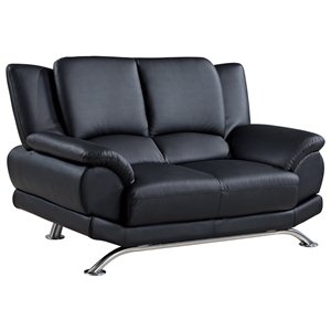 Global Furniture USA 9908 Leather Loveseat in Black
