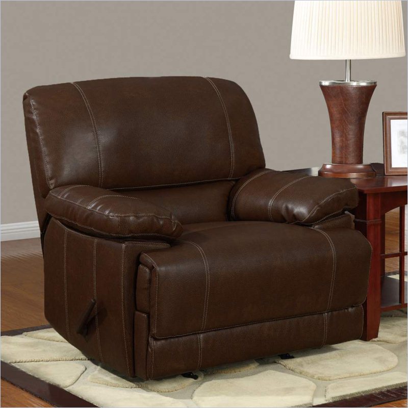 9963 Rocker Recliner Chair In Rodeo Brown Bonded Leather - U9963-RODEO ...