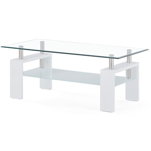 global furniture frosted glass coffee table in glossy white