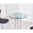 Global Furniture Clear Top Circular Bar Table in Silver