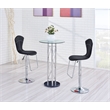 Global Furniture Clear Top Circular Bar Table in Silver