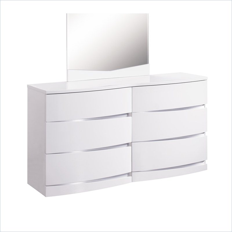 Global Furniture Aurora Big Dresser in White AURORAWHD (M)