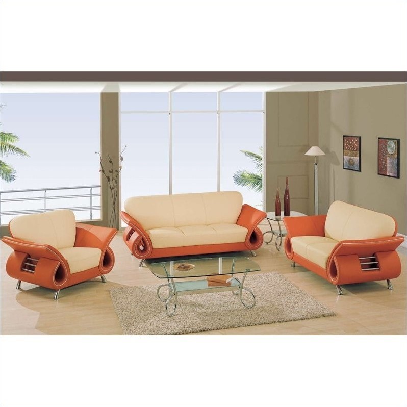 iGlobali iFurniturei USA Charles 3 Piece Leather Sofa iSeti in 