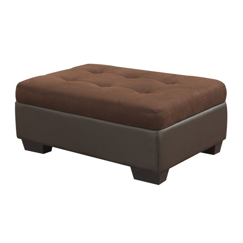 Microfiber Ottoman in Brown  U88018OTTM