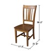 International Concepts San Remo Solid Wood Dining Chair in Pecan (Set of 2)