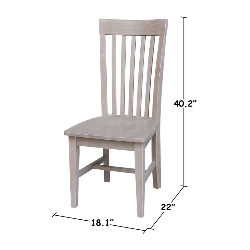 International Concepts Cosmo Solid Wood Dining Chair in Gray Taupe (Set of 2)