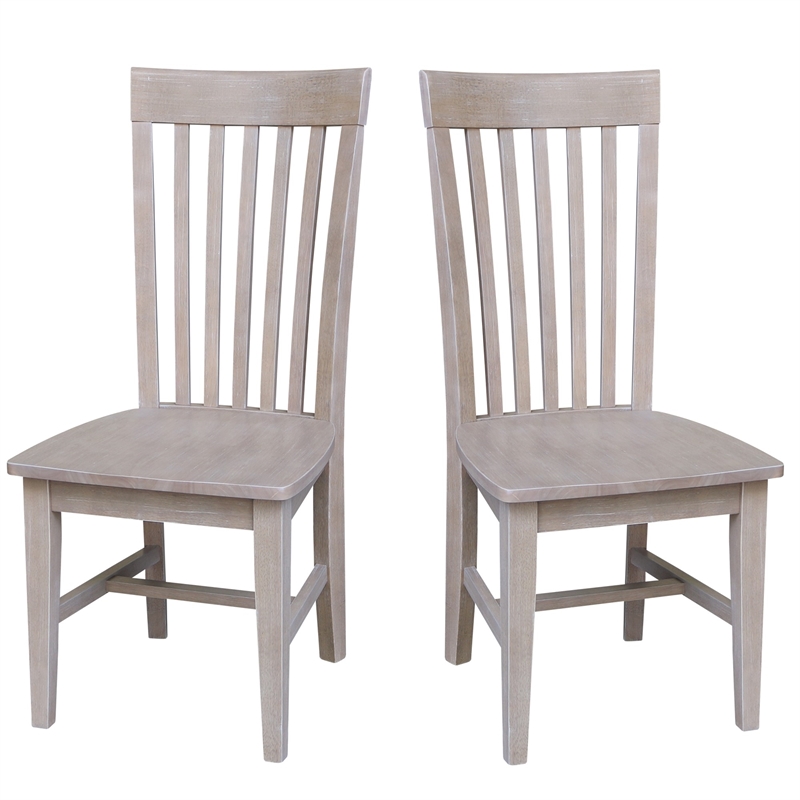 International Concepts Cosmo Solid Wood Dining Chair in Gray Taupe (Set of 2)