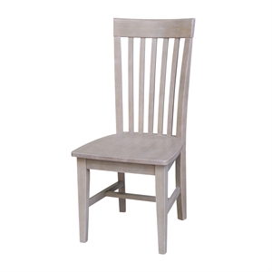 international concepts cosmo solid wood dining chair in gray taupe (set of 2)
