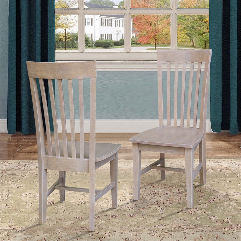 International Concepts Cosmo Solid Wood Dining Chair in Gray Taupe (Set of 2)