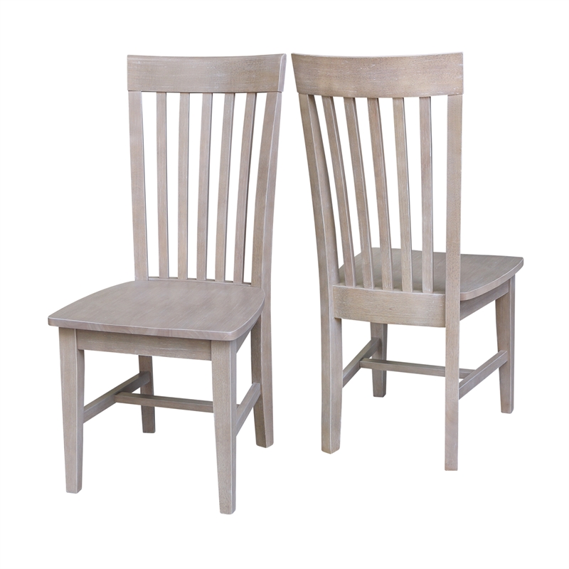 International Concepts Cosmo Solid Wood Dining Chair in Gray Taupe (Set of 2)
