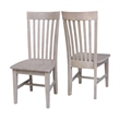 International Concepts Cosmo Solid Wood Dining Chair in Gray Taupe (Set of 2)