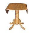 International Concepts Round Drop Leaf Pedestal Wood Dining Table in Pecan Oak