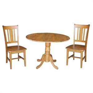 International Concepts 3 Piece Dinette Set in Pecan