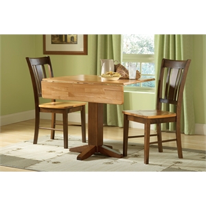 international concepts 3 piece wood dinette set in cinnamon and espresso