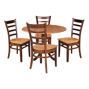 international concepts 5 piece dining set in cinnamon and espresso