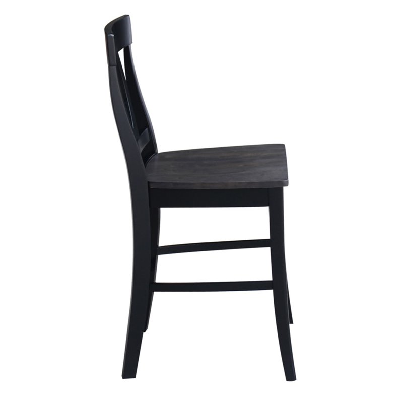 International Concepts Cosmo Solid Wood Counter Height Stool in Coal