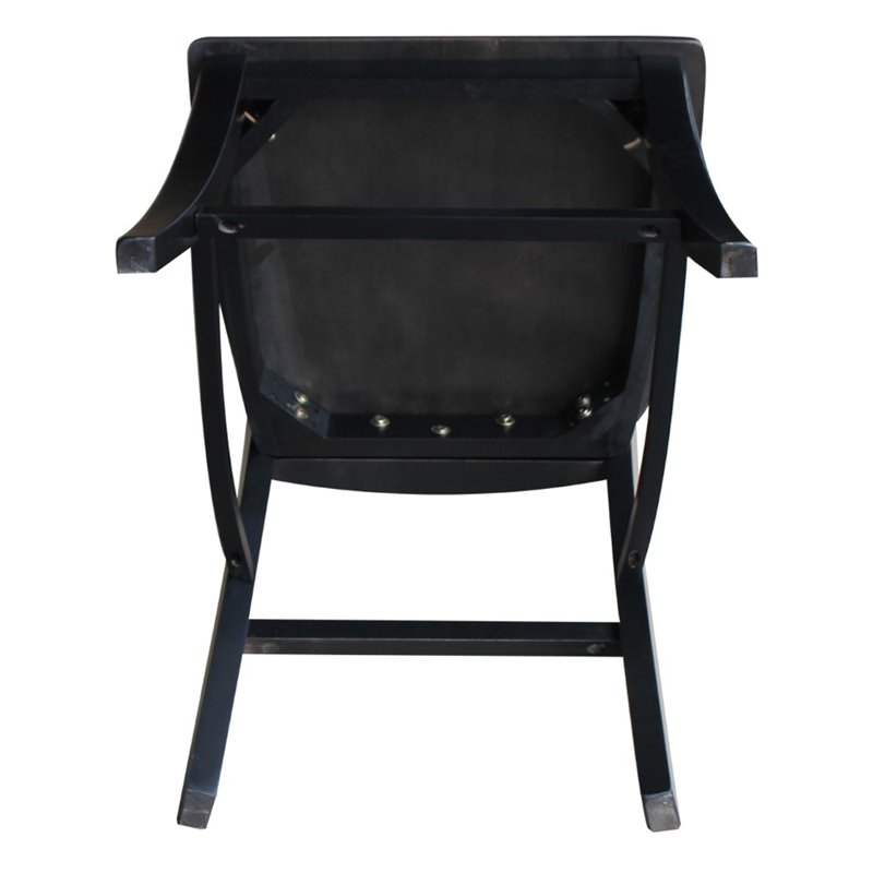 International Concepts Cosmo Solid Wood Counter Height Stool in Coal