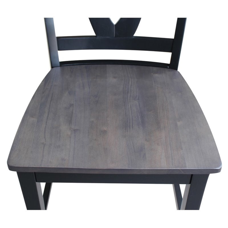 International Concepts Cosmo Solid Wood Counter Height Stool in Coal