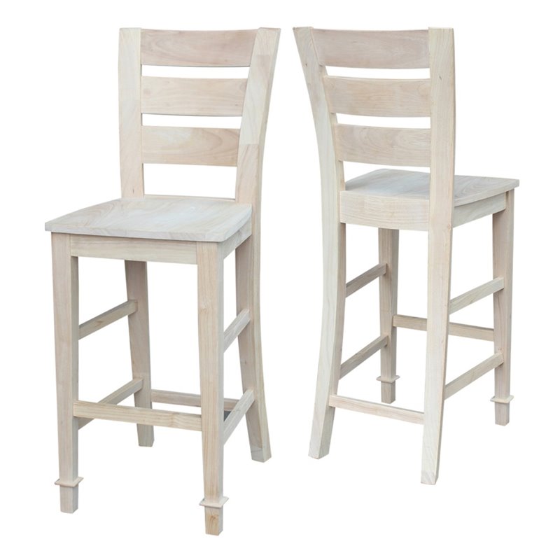Counter Height 30 In Unfinished Wood Bar Stool International