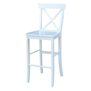 International Concepts X-back 30&quot Bar Stool in White