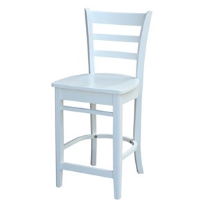 International Concepts Emily 24&quot Counter Stool in White