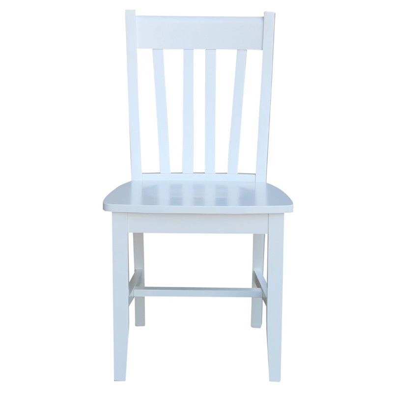 International Concepts Solid Wood Dining Chair in White (Set of 2)