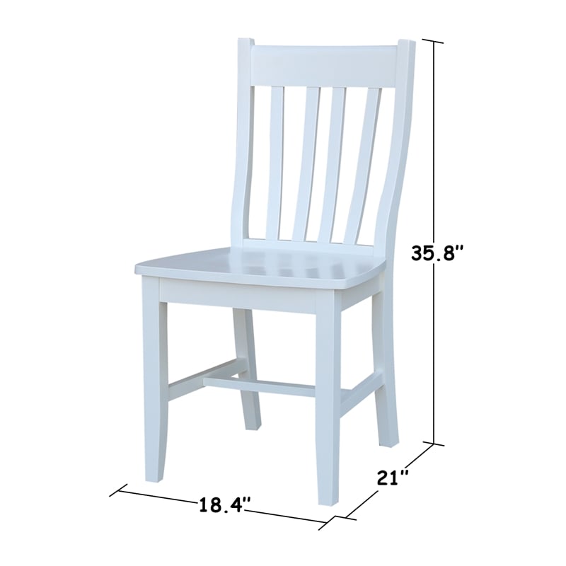International Concepts Solid Wood Dining Chair in White (Set of 2)