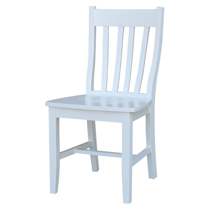 International Concepts Solid Wood Dining Chair in White (Set of 2)