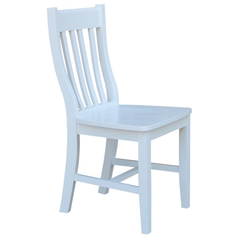 International Concepts Solid Wood Dining Chair in White (Set of 2)