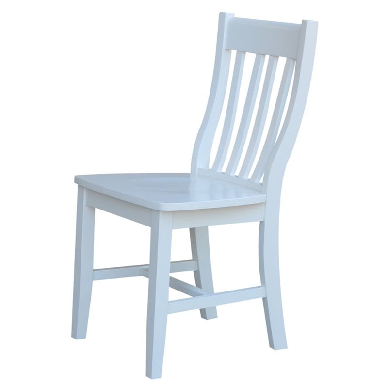 International Concepts Solid Wood Dining Chair in White (Set of 2)