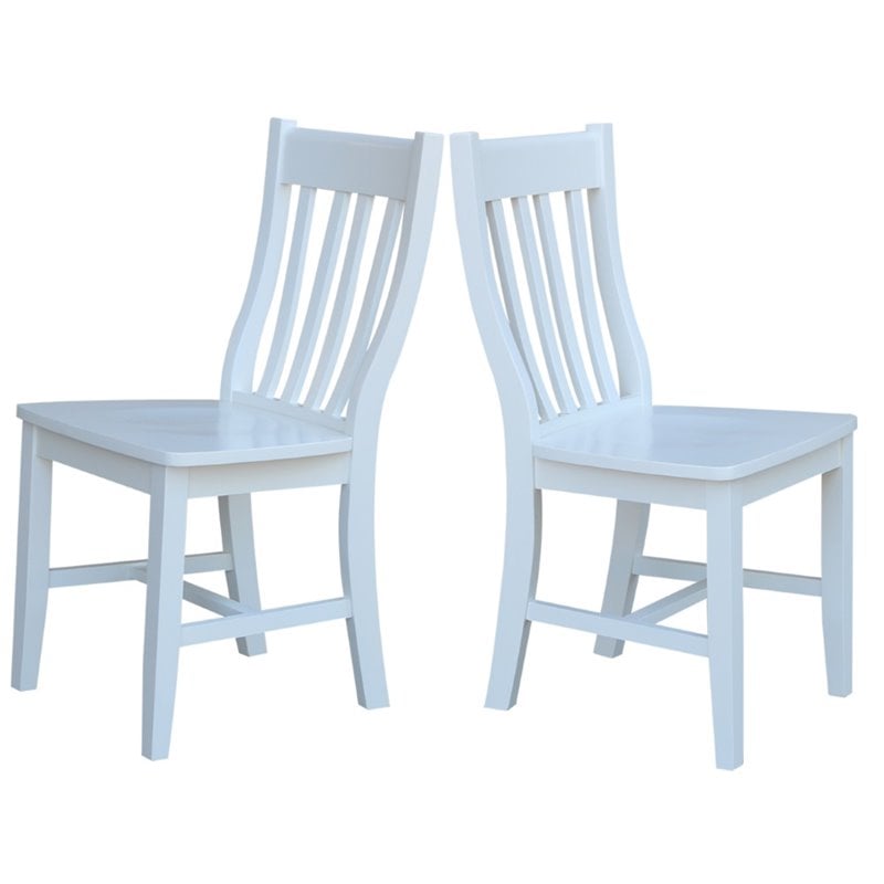 International Concepts Solid Wood Dining Chair in White (Set of 2)