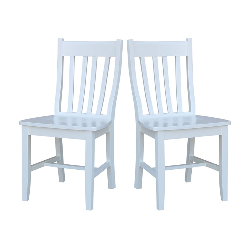 International Concepts Solid Wood Dining Chair in White (Set of 2)