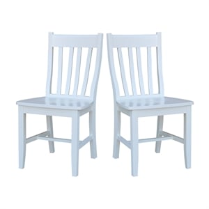 International Concepts Solid Wood Dining Chair in White (Set of 2)